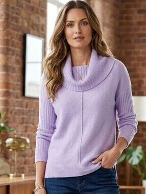 jason maxwell Lavender Off-the-Shoulder Ribbed-Sleeve Sweater